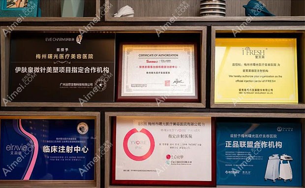 梅州曙光医疗美容医院部分荣誉