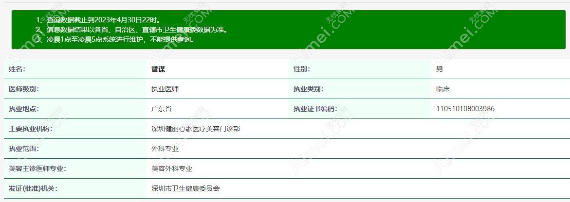 深圳健丽医疗美容门诊部管谋