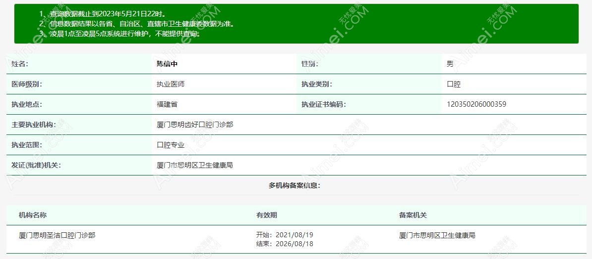 陈信中医生个人信息 陈信中医生个人信息