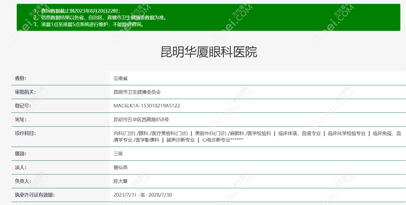 昆明华厦眼科医院 昆明华厦眼科医院