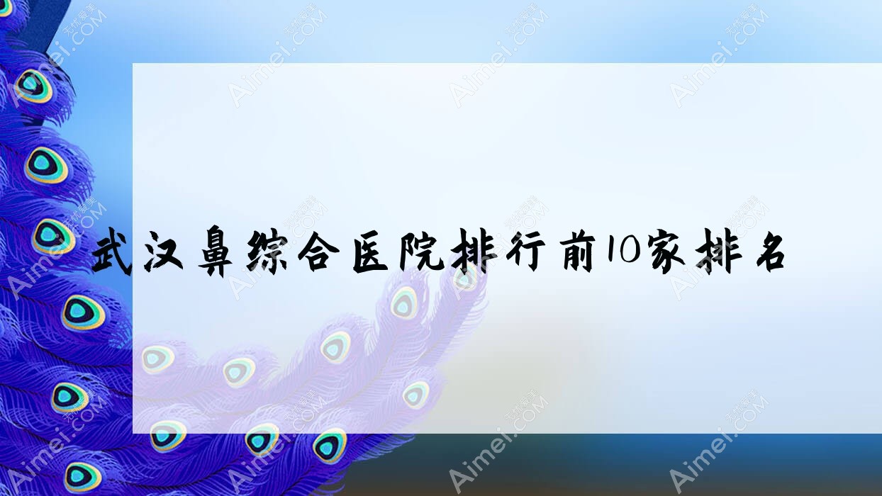 武汉鼻综合医院排行前10家排名