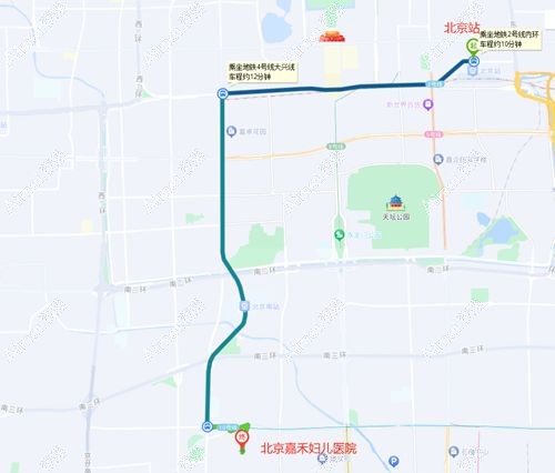 从北京站出发去北京嘉禾妇儿医院坐车路线图 从北京站出发去北京嘉禾妇儿医院坐车路线图
