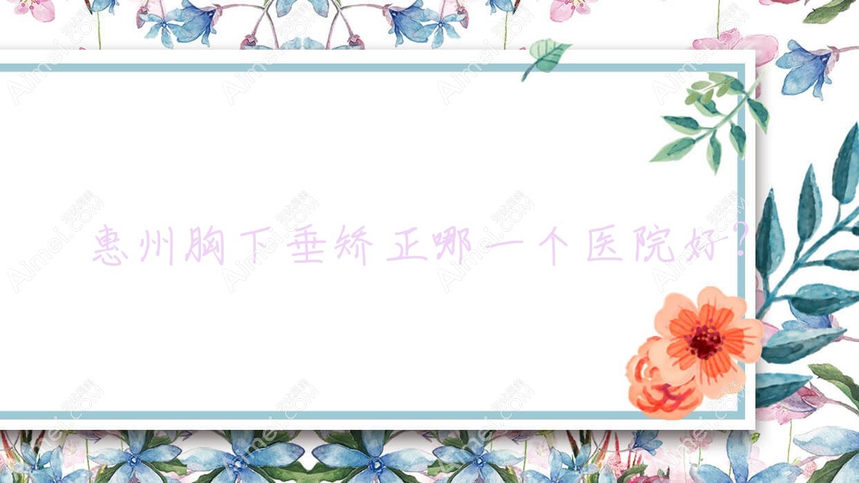惠州胸下垂矫正哪一个医院好？特选十家当地硬实力较高的整形机构