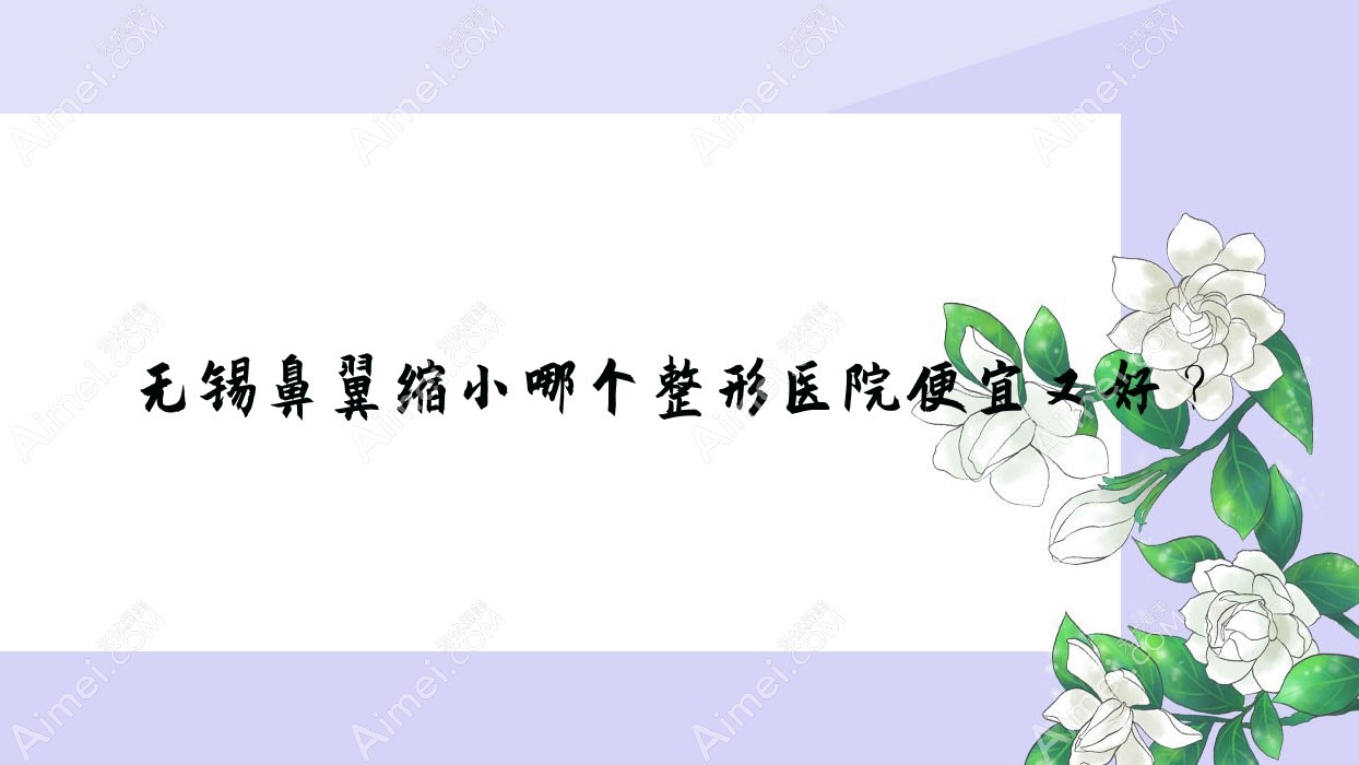 无锡鼻翼缩小哪个医院便宜又好?江阴映菲斯璞颜/一芙性价比高