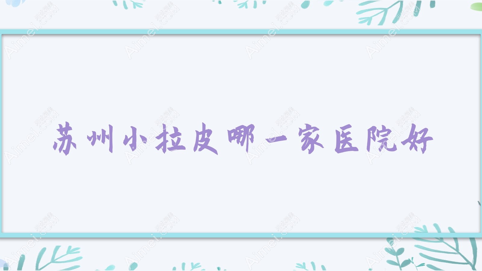 苏州小拉皮哪一家医院好？整形医院、人气评价费用收费表一览！