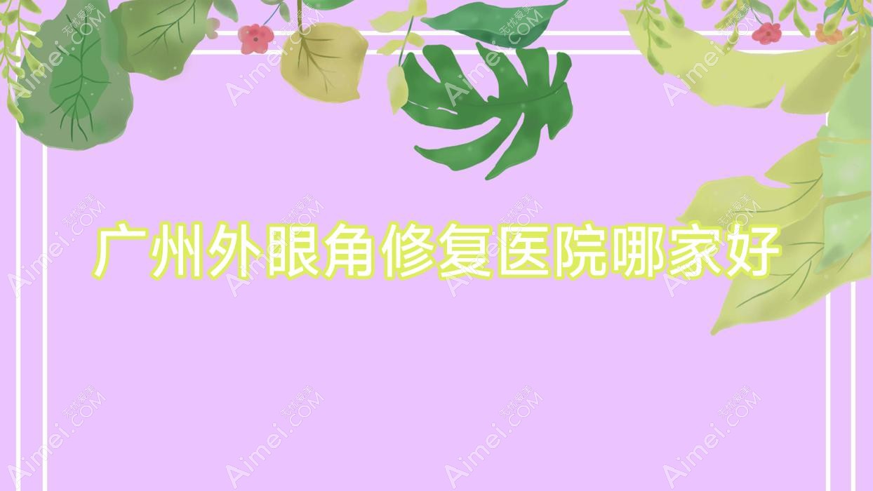 广州外眼角修复医院哪家好?做韩国开眼角/外眼角下拉的医院有这10家