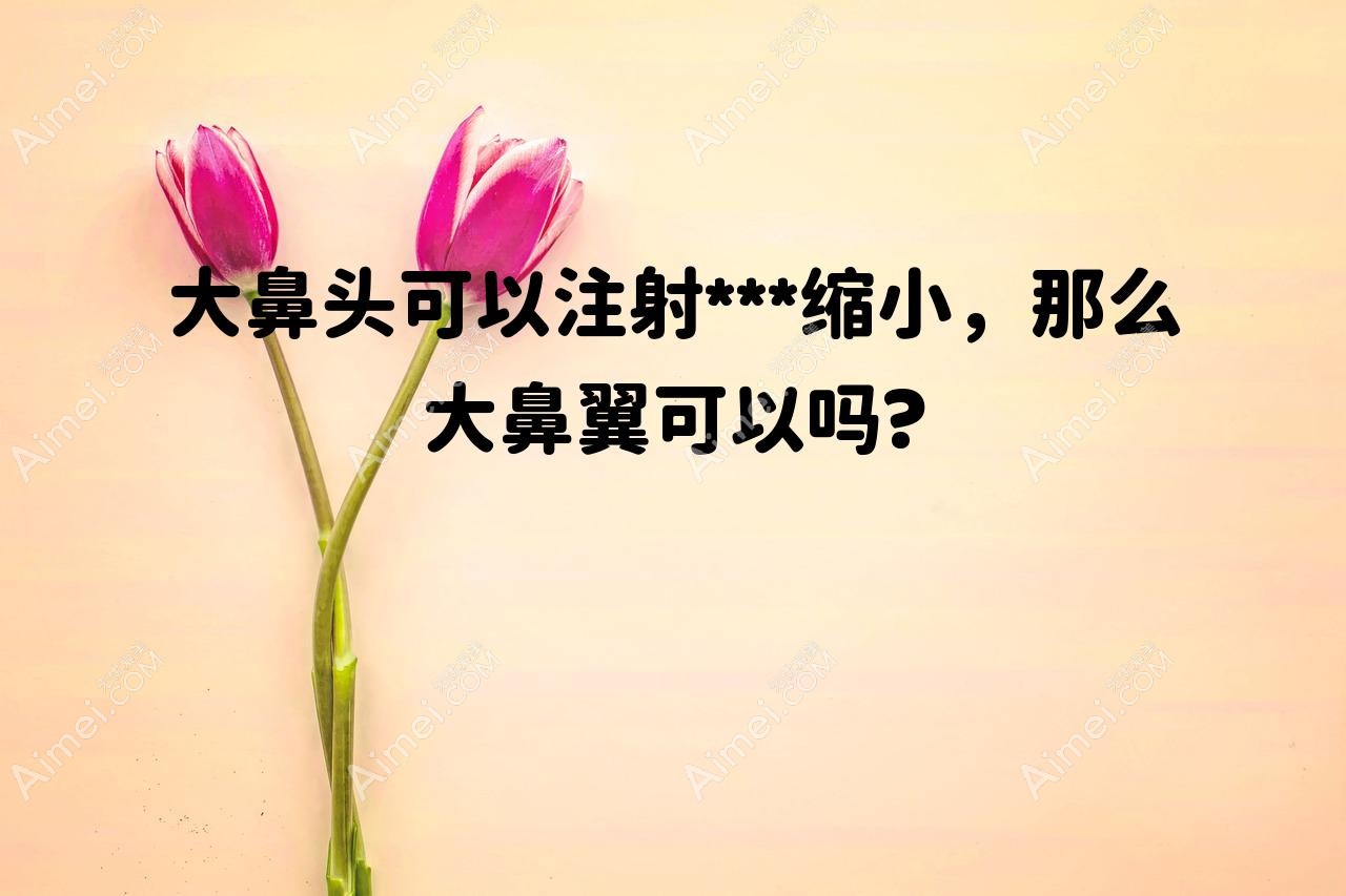 大鼻头可以注射***缩小，那么大鼻翼可以吗?