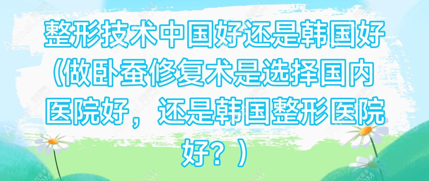 整形技术中国好还是韩国好(做卧蚕修复术是选择国内医院好,还是韩国整形医院好?)