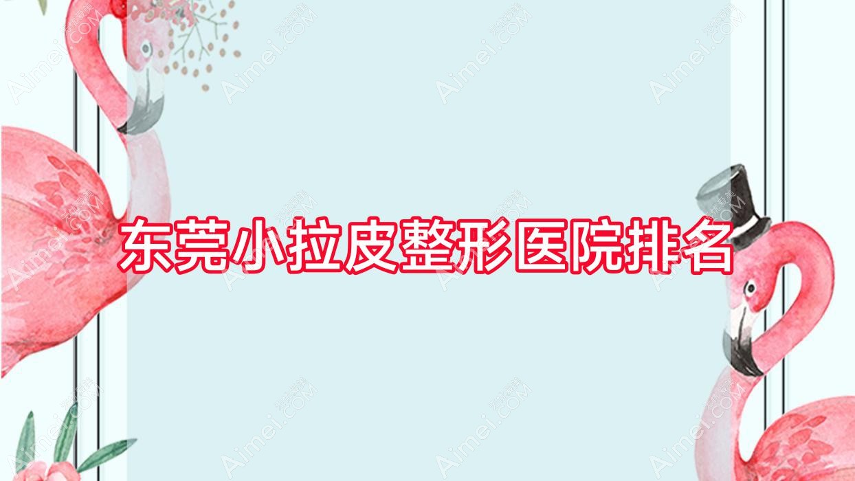 东莞小拉皮医院排名榜:小切口面部提升/NIR光波紧肤和拉皮手术医院推荐