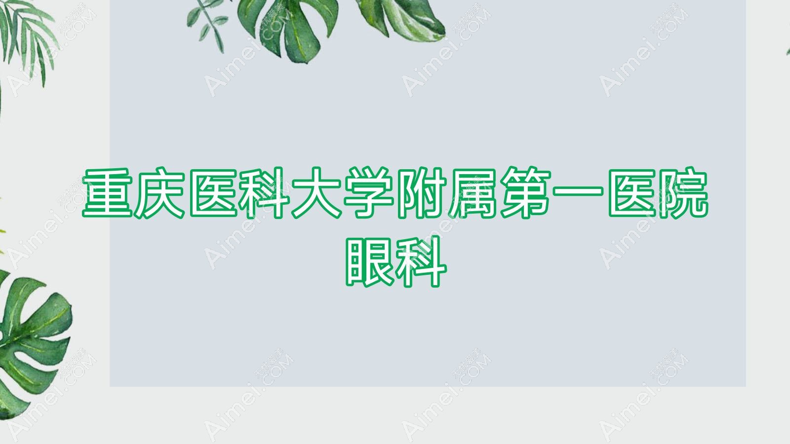 重庆医科大学附属一医院眼科