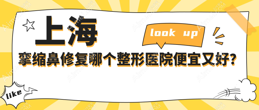 上海挛缩鼻修复哪个医院便宜又好?医颜/虹桥医院私密科性价比高