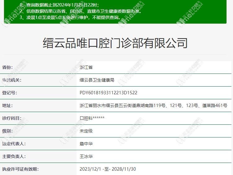 丽水缙云品唯口腔门诊部 丽水缙云品唯口腔门诊部