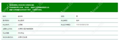 太原军大医疗美容医院赵志伟医生简介