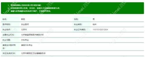 北京首玺丽格医疗美容韩胜院长简介