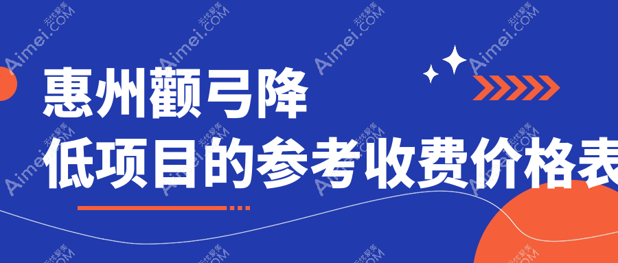 惠州颧弓降低价格表揭秘,含额头填充、下颌角与下巴截骨手术费用