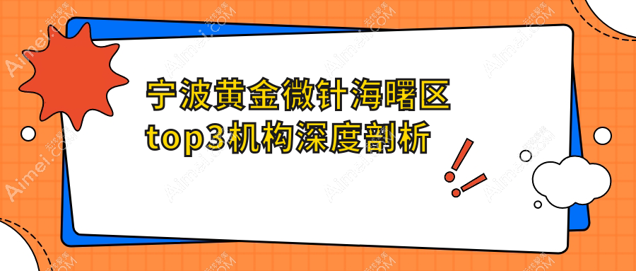 宁波黄金微针海曙区top3机构深度剖析