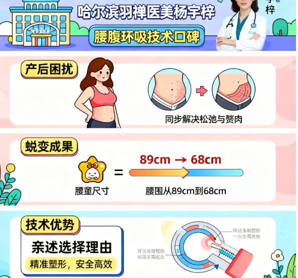 哈尔滨羽禅医美杨宇梓腰腹环吸价格透明吗?2025当下收费表来了