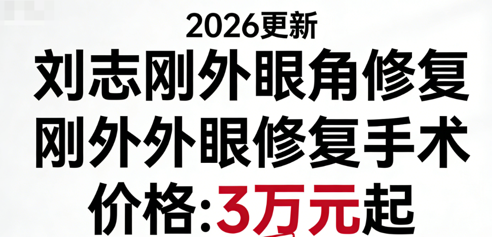 2026更新!刘志刚外眼角修复手术价格3万元起,收费不贵不坑人!