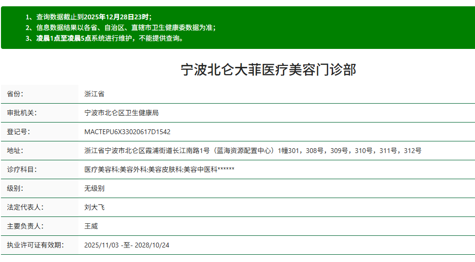 宁波大菲医疗美容门诊部：本地私立医美机构的基础资质与环境